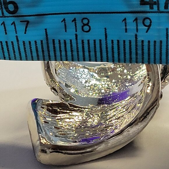 Huge Black and Silver Crystal Fashion Cocktail Ring - Size 5 - Picture 7 of 11